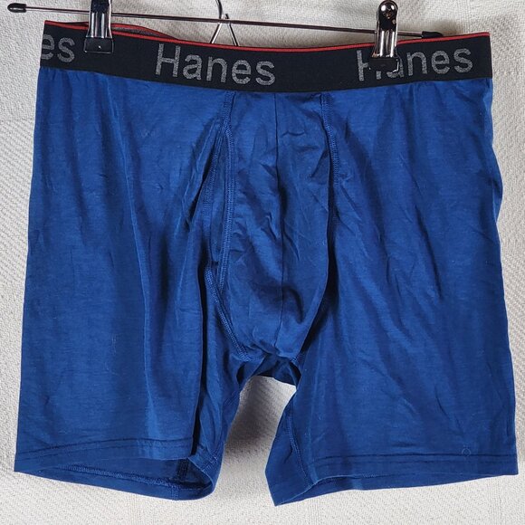 Hanes Blue Black Red Recycled Poly Tencel Span Comfort Flex Fit Boxer Brief Sz L - Picture 1 of 16